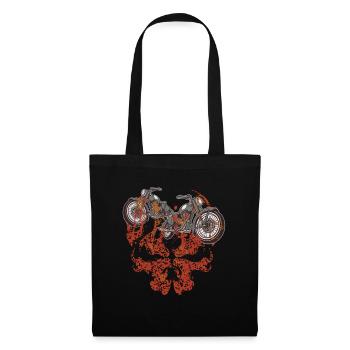 Motorcycle Grim Skull Biker Flame - Tote Bag - black - Front