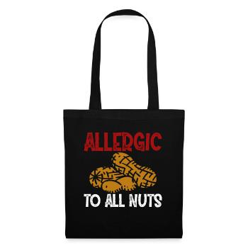 Allergique à toutes les noix Chemise allergique aux noix - Sac en tissu - noir - Devant