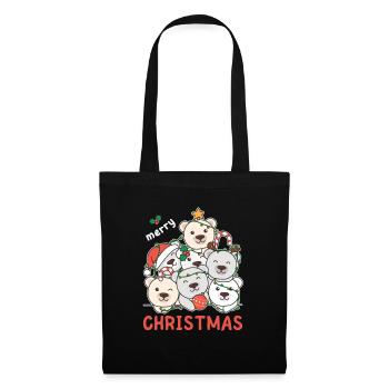 Arbre de Noël de l’ours polaire Joyeux Noël - Sac en tissu - noir - Devant