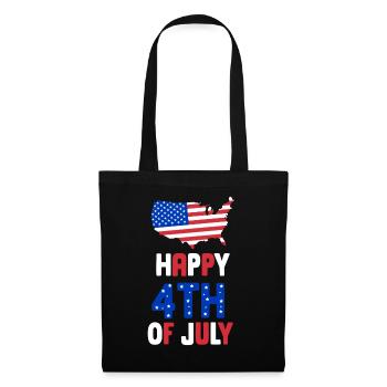 Frohen 4 Juli Happy 4Th Of July US USA Amerika - Stoffbeutel - Schwarz - Vorne