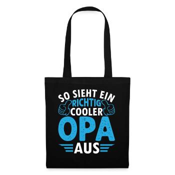 Cooler Großvater Opa - So Sieht Ein Richtig Cooler - Stoffbeutel - Schwarz - Vorne