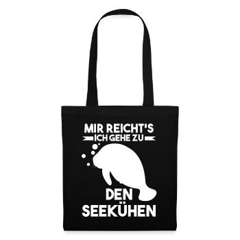 Meerkuh Seekuh - Stoffbeutel - Schwarz - Vorne