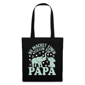 Papa Vatertag Papa Elefant Papa Vatertag - Stoffbeutel - Schwarz - Vorne