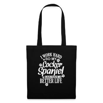 I work hard for my Cocker Spaniel Dog - Tote Bag - black - Front