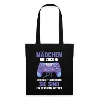 Gaming Zocken Zocker Gamer - Stoffbeutel - Schwarz - Vorne