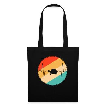Turtle Retro Heartbeat - Tote Bag - black - Front