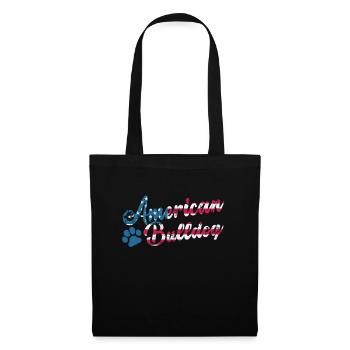 American Bulldog USA Flag and Dogs Paw - Tote Bag - black - Front