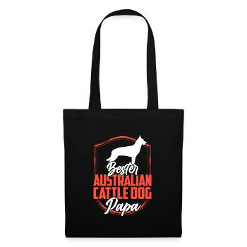 Australian Cattle Dog Papa Treibhund - Stoffbeutel - Schwarz - Vorne