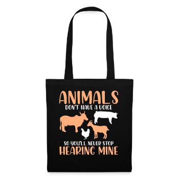 Les animaux n’ont pas de voix, donc vous ne le ferez jamais - Sac en tissu - noir - Devant