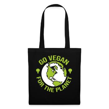 Devenez végétalien pour la planète - Activiste - Sac en tissu - noir - Devant