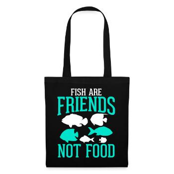 Pisces are friends No food - vegan - Tote Bag - black - Front