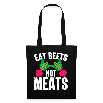 Beets Don't Eat Meat - Funny Vegan - Tote Bag - black - Front