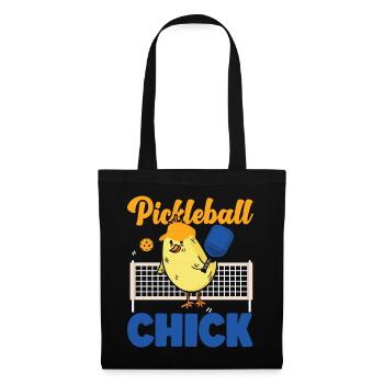 Pickleball Cute Chicken Girl - Stoffbeutel - Schwarz - Vorne