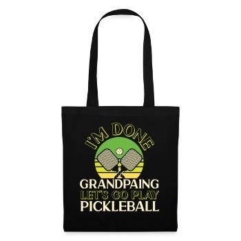 Pickleball Grandpa Retro I'm Done - Tote Bag - black - Front
