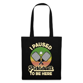 Pickleball Retro I Paused - Stoffbeutel - Schwarz - Vorne