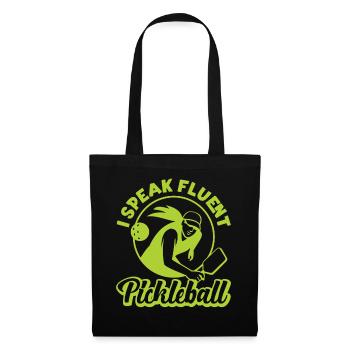 Pickleball Retro I Speak Fluent - Stoffbeutel - Schwarz - Vorne