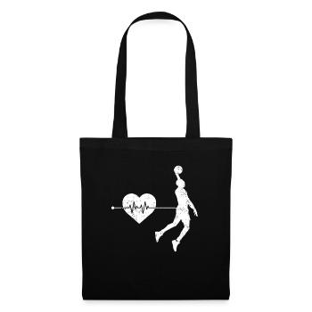 Basketball Herzschlag - Stoffbeutel - Schwarz - Vorne