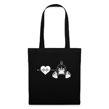 Rythme cardiaque de musculation - Sac en tissu - noir - Devant