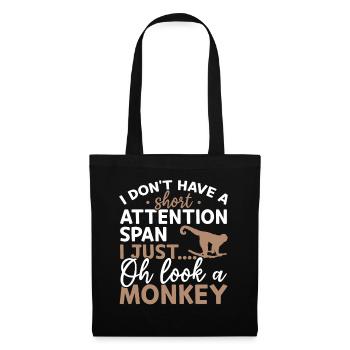 Funny Orangutan Monkey - Drôle d’amoureux des singes - Sac en tissu - noir - Devant