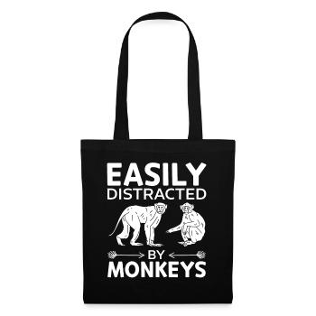 Orangutan Monkey Lover - Facilement distrait par Monk - Sac en tissu - noir - Devant