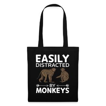Facilement distrait par les singes - Orangutan Monkey Lo - Sac en tissu - noir - Devant