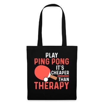 Jouer au ping-pong c’est moins cher que la thérapie - Sac en tissu - noir - Devant