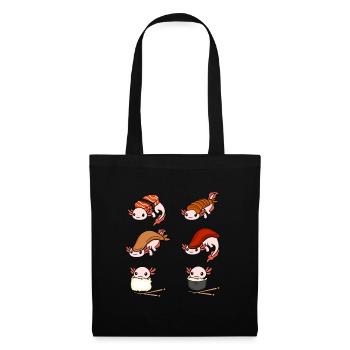 Sushi Liebhaber Geschenk Axolotl Japanisch Sushi - Stoffbeutel - Schwarz - Vorne