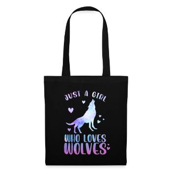 Juste une fille qui aime les loups - Sac en tissu - noir - Devant