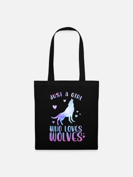 Juste une fille qui aime les loups - Sac en tissu - noir