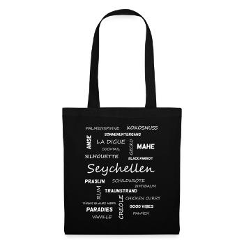Seychellen Urlaub - Stoffbeutel - Schwarz - Vorne