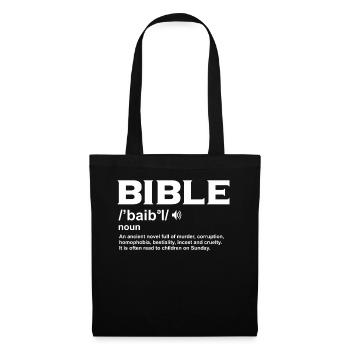 Funny Bible Definition For Atheist - Stoffbeutel - Schwarz - Vorne
