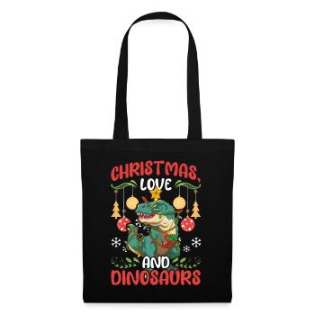 Dinosaur Dino Young Boy Christmas Gift - Tote Bag - black - Front