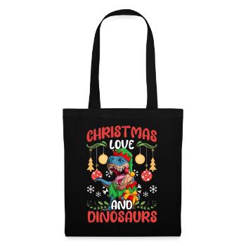 Dinosaur Dino Young Boy Christmas Gift - Tote Bag - black - Front