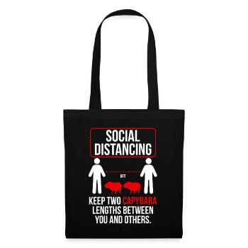 Social distancing Funny capybara - Tote Bag - black - Front