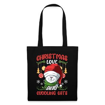 Câlin animal amour Noël, amour chats - Sac en tissu - noir - Devant