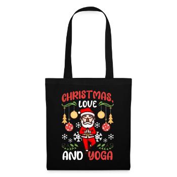 Yogini Yoga Meditation Weihnachten, Liebe und Yoga - Stoffbeutel - Schwarz - Vorne