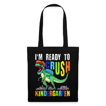 Je suis prêt à écraser le dinosaure de maternelle T-Rex - Sac en tissu - noir - Devant