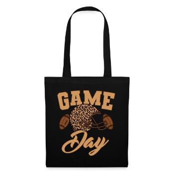 Jour de match Football Maman Messy Bun Léopard Maman - Sac en tissu - noir - Devant