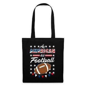 As American As Football 4th of July USA - Stoffbeutel - Schwarz - Vorne