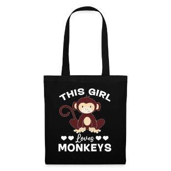 This Girl loves Monkeys - Orangutan Monkey Lover - Tote Bag - black - Front