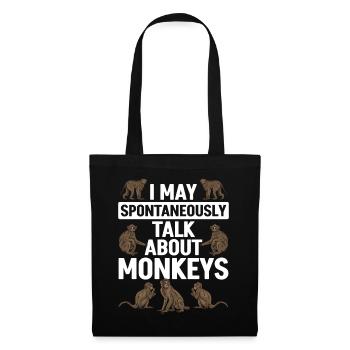 Je peux spontanément parler de Singes - Orang-outan - Sac en tissu - noir - Devant