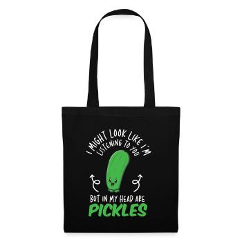 I might look like in Listening To You Pickles - Tote Bag - black - Front