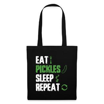 Eat Pickles Sleep Repeat - Stoffbeutel - Schwarz - Vorne
