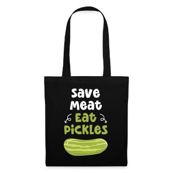 Save Meat Eat Pickles - Stoffbeutel - Schwarz - Vorne