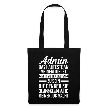Informatiker Programmierer Admin Administrator - Stoffbeutel - Schwarz - Vorne