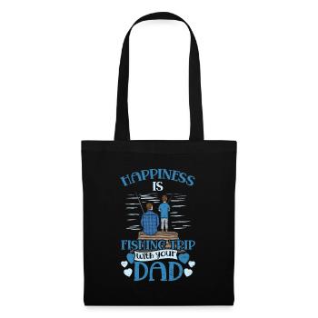 Happiness is fishing trip Fisher Fish Fisherman - Tote Bag - black - Front