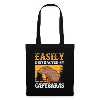 Capybara J’étais distrait capybara - Sac en tissu - noir - Devant