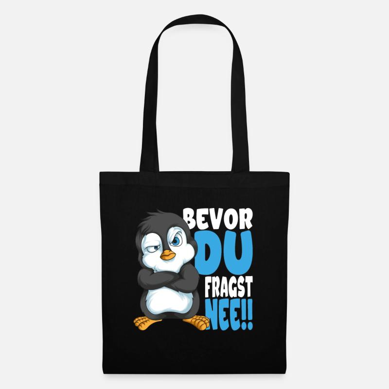 Bevor du fragst nee mir egal Pinguine - Stoffbeutel - Schwarz