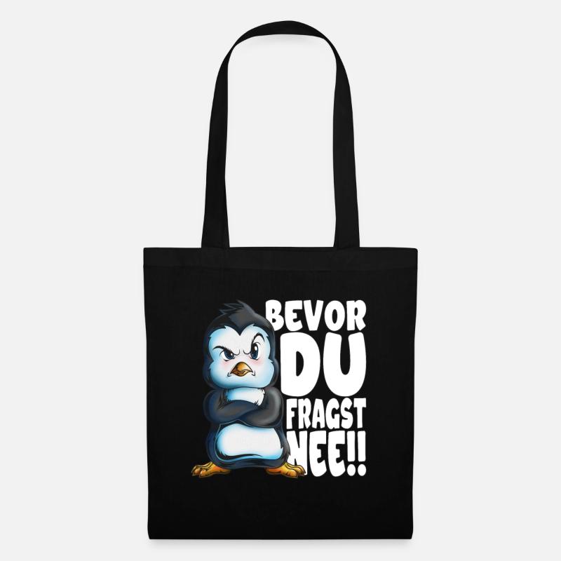 Bevor du fragst nee mir egal Pinguine - Stoffbeutel - Schwarz