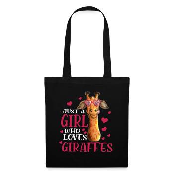 Only a girl who loves giraffes Visiting the zoo - Tote Bag - black - Front